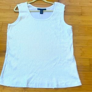 Glitzy Sequin Top White
